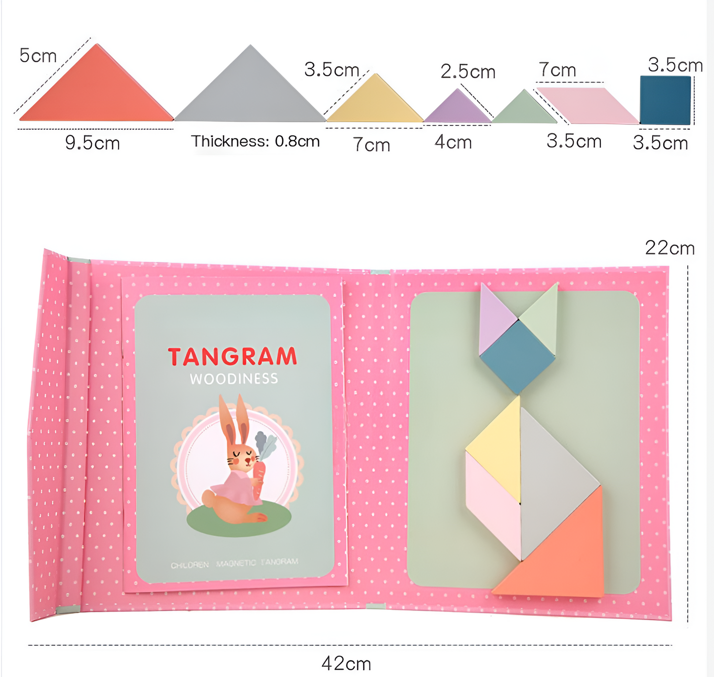 Montessori Magnetisk Tangram Bog