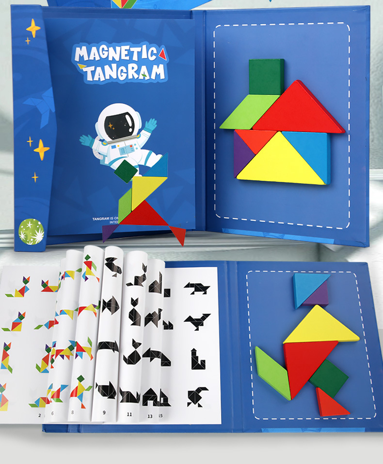 Montessori Magnetisk Tangram Bog