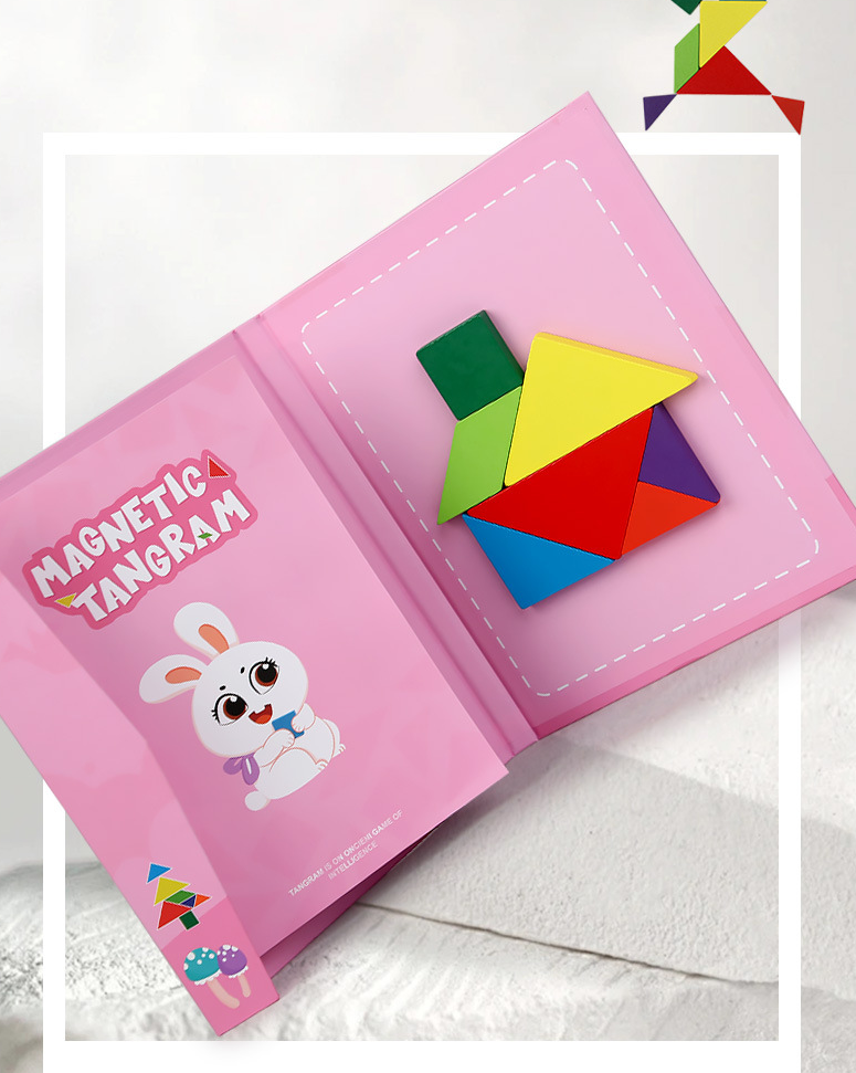 Montessori Magnetisk Tangram Bog