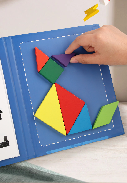 Montessori Magnetisk Tangram Bog