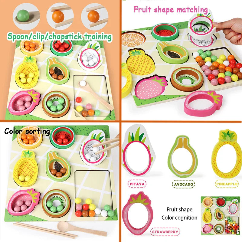 Toddler Clips™ - Fruit & Shape Match - Sorting game