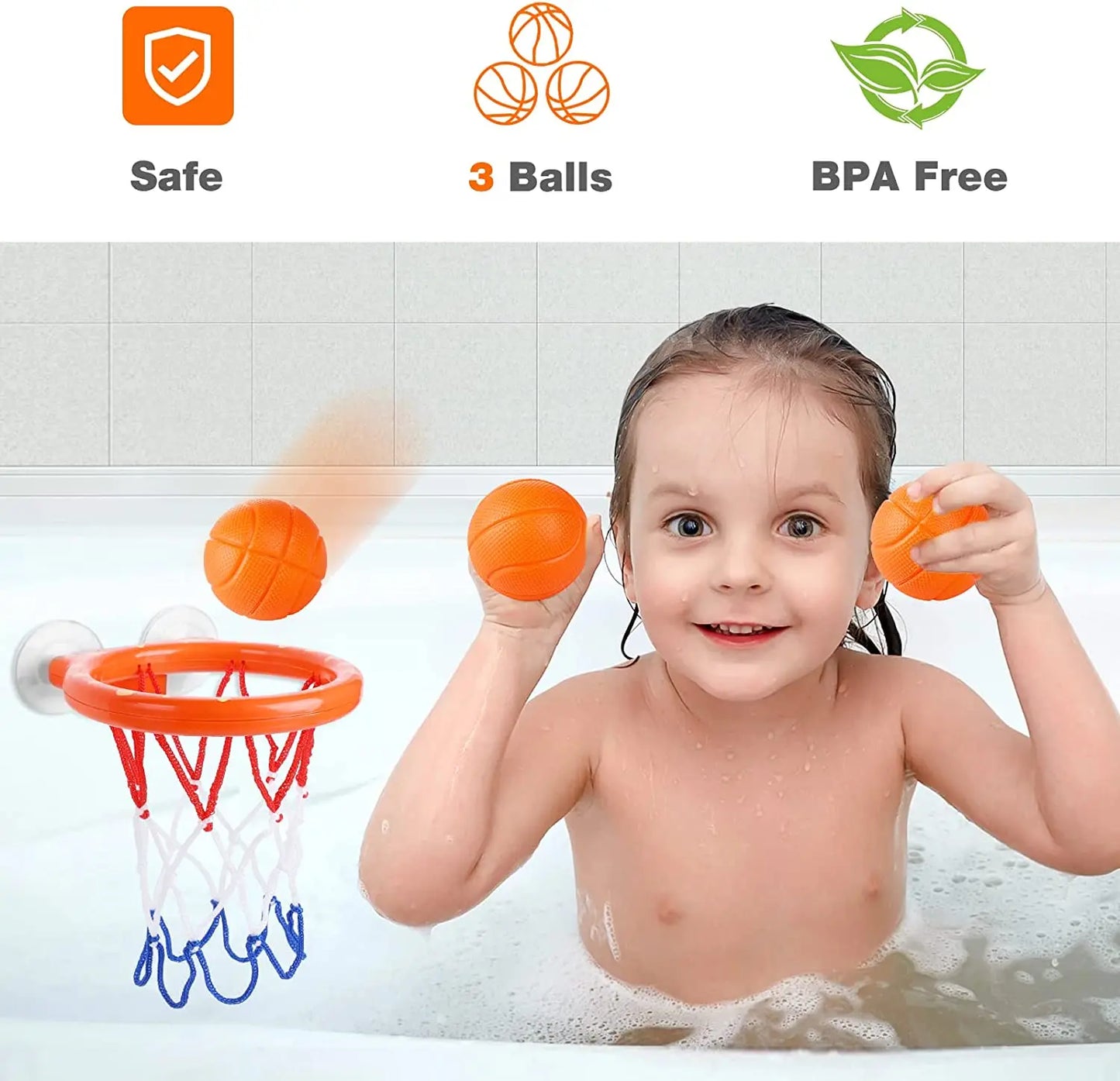 Bath Basketball™ – Splashing Scoring Fun - Basketball Bath Toys Set