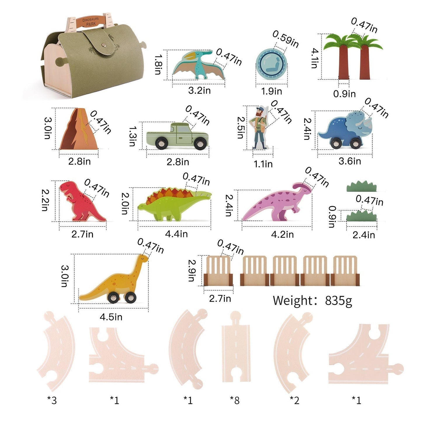 Woods™ - Prehistoric Fun - Wooden Dino Park Set