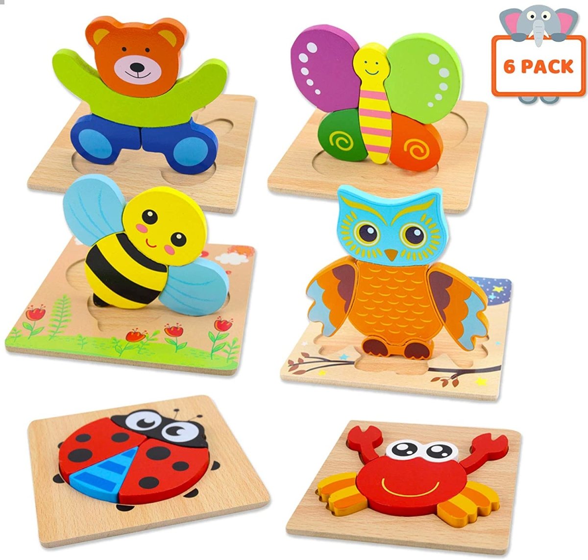 Project Montessori™ Dyrepuslespil 6 PACK