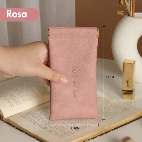 Leder Organizer Tasche mit Druckknopfverschluss