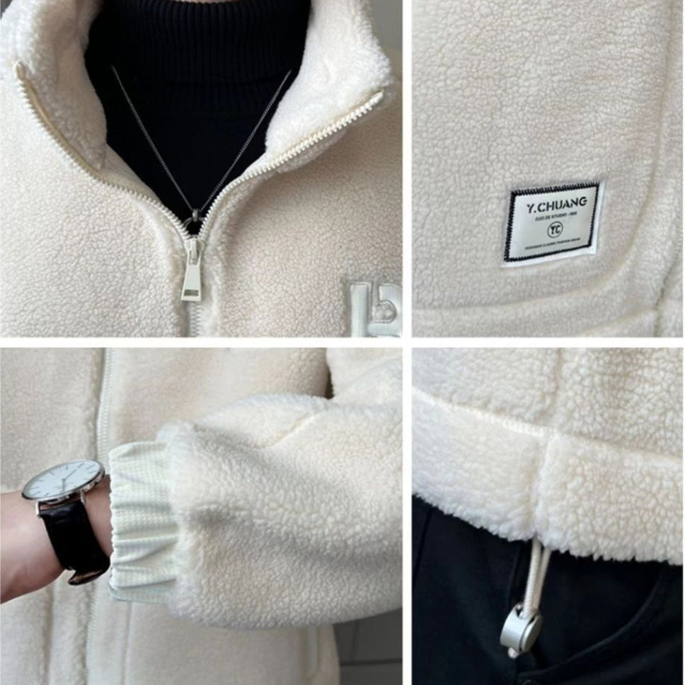 Tykk jakke lavet af syntetisk fleece