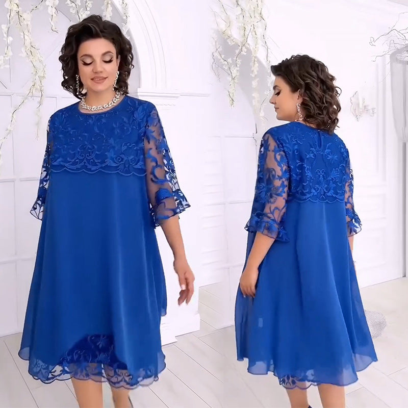 Herminia - Transparentes Spitzenkleid im Lagenlook