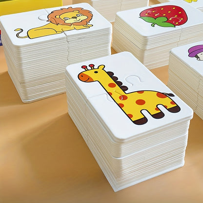 Cartes d'allumettes - Cartes flash à thème animal et fruit pour les enfants