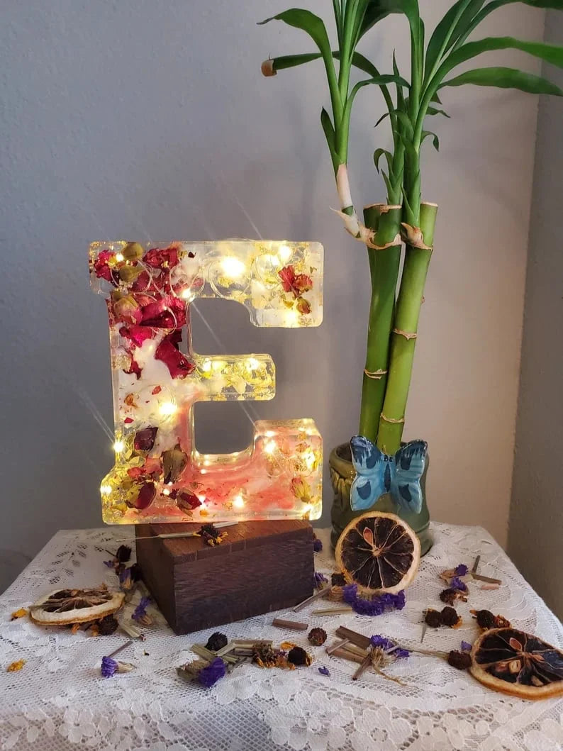 PetalLume - Handgemaakte Bloemhars Nachtlamp
