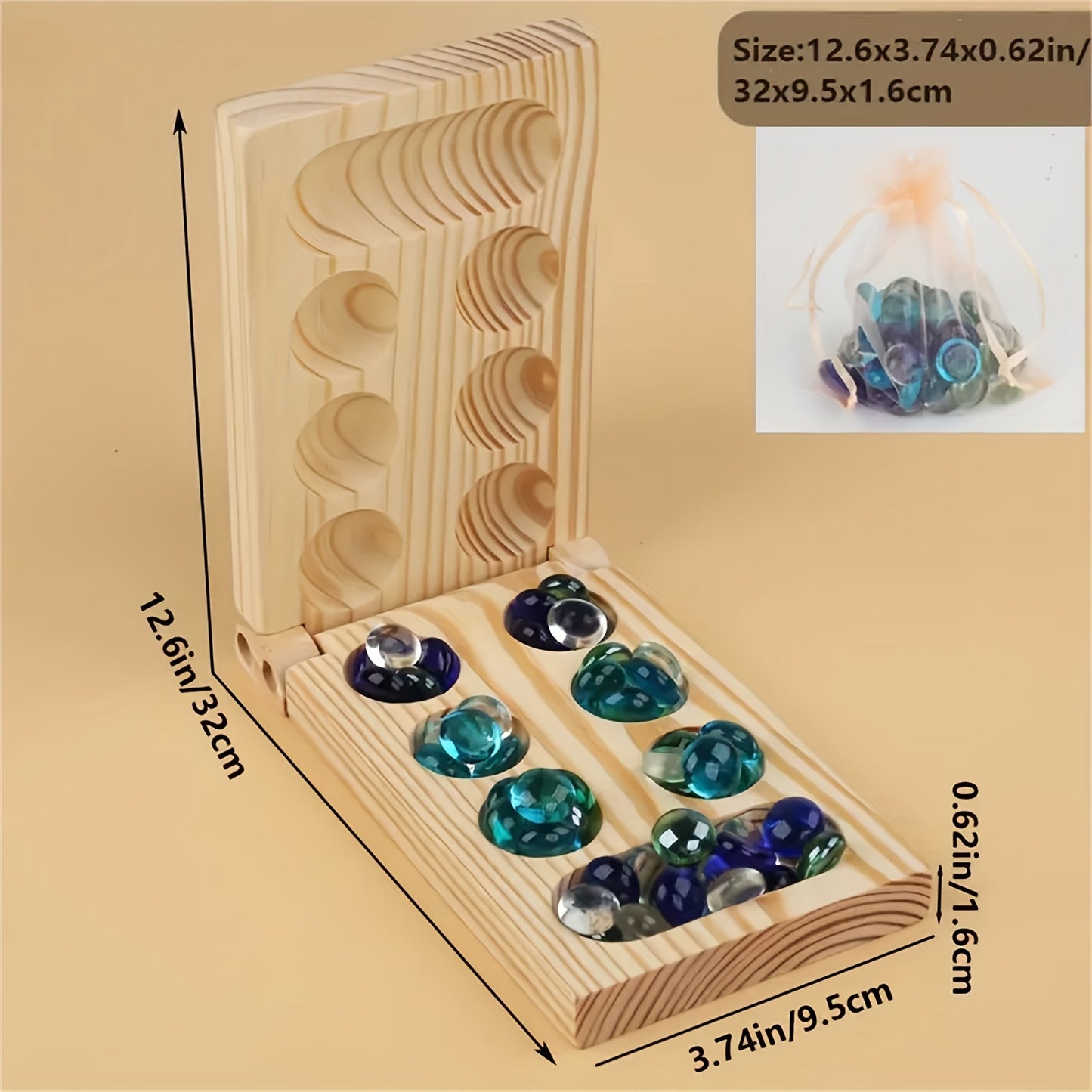 SpeelGem - Mancala Bordspel Set met Opvouwbaar Houten Bord