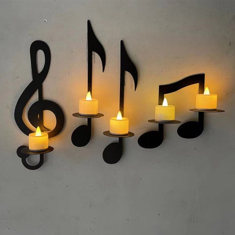 Sort Musiknote Væglampe