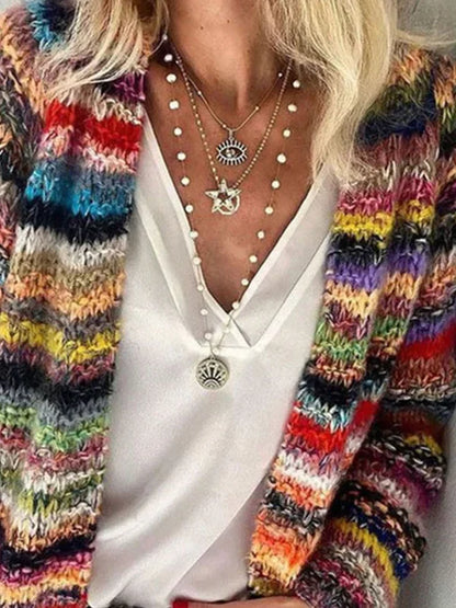 Lässiger Farbblock-Cardigan
