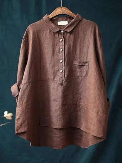 Winona – Long Sleeve Shirt with Front Pocket and Buttons