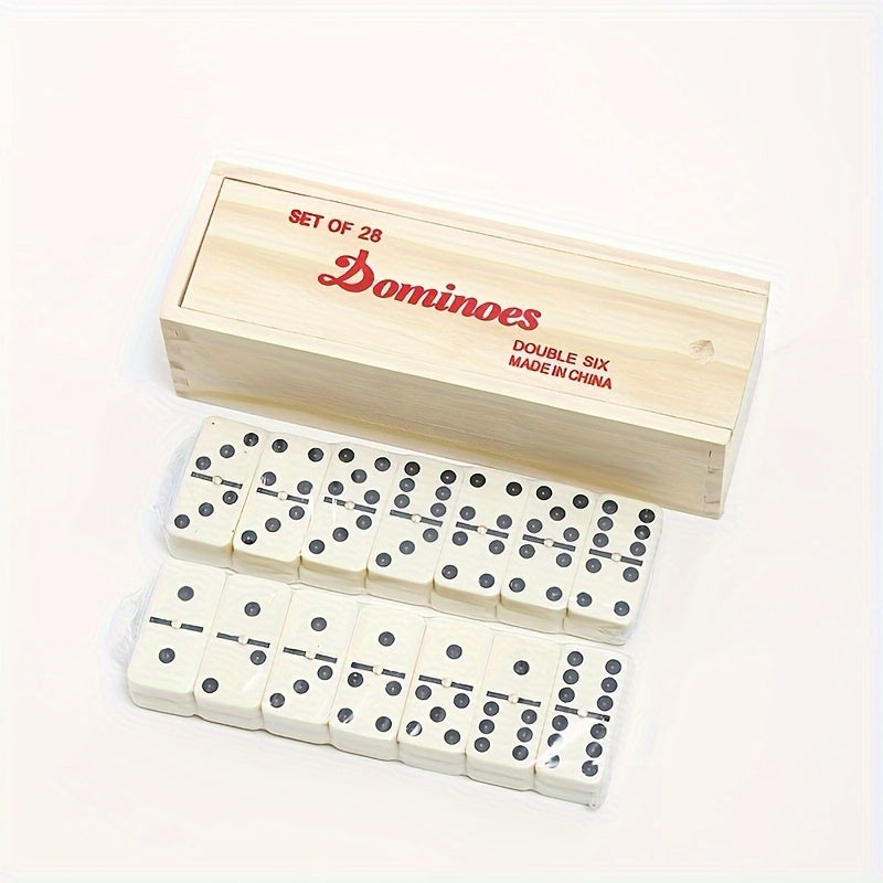 ClassicDomino - Double 6 Domino Set med trækasse