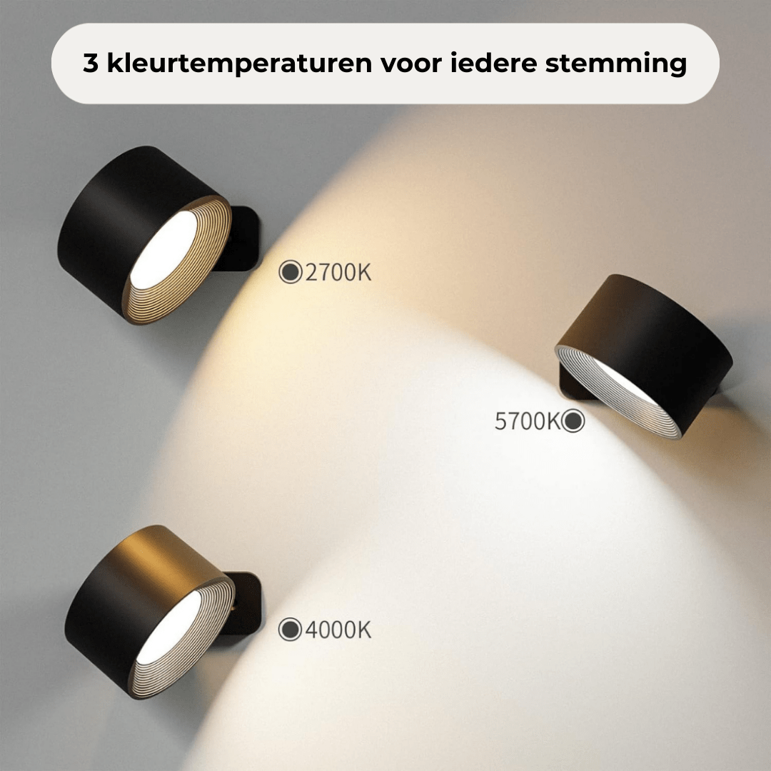 Luma360 | Draadloze Oplaadbare 360° Muurlamp