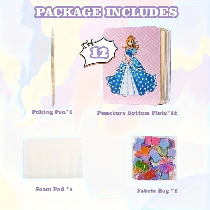 KnutselPlezier™ - Kit DIY d'autocollants pour tableau princesse 12 pièces