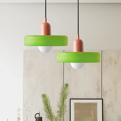Bauhaus Pendant Light Made of Coloured Glass