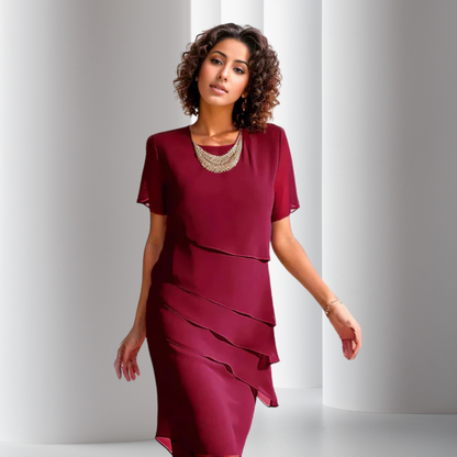 Wenke – Geplooide Chiffon Jurk