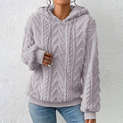 Fester Plüsch-Jacquard-Hoodie mit Dicke