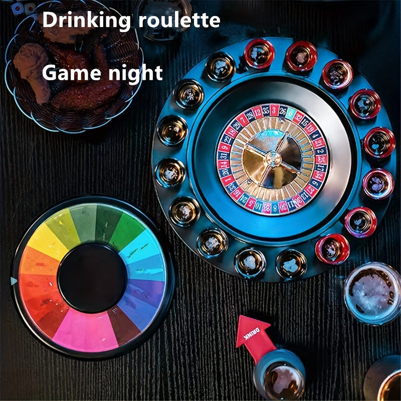 Boire Roulette - Jeu de boisson de la roulette de luxe avec 16 verres