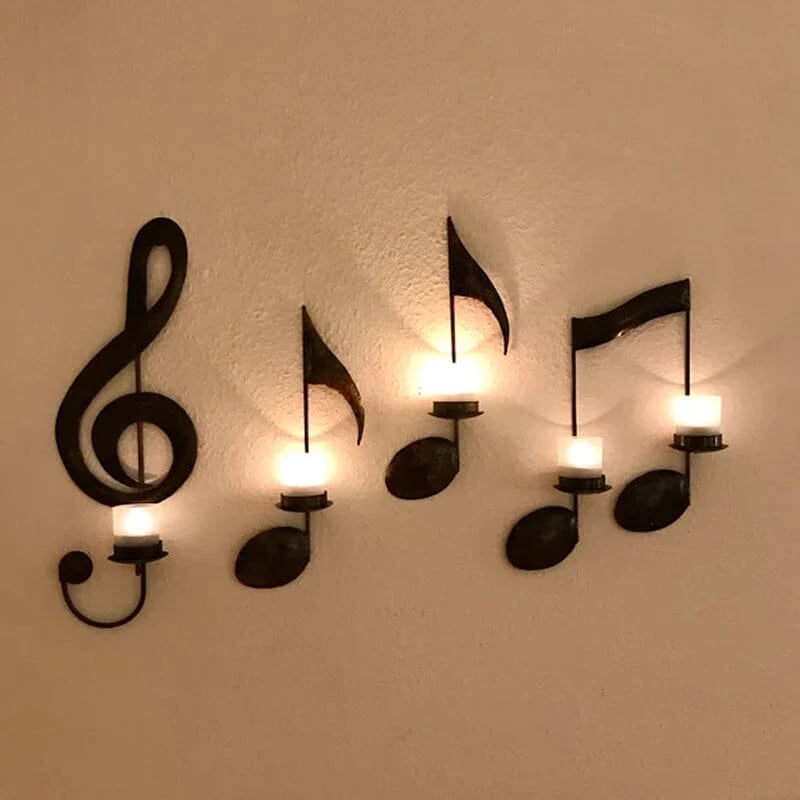 Sort Musiknote Væglampe