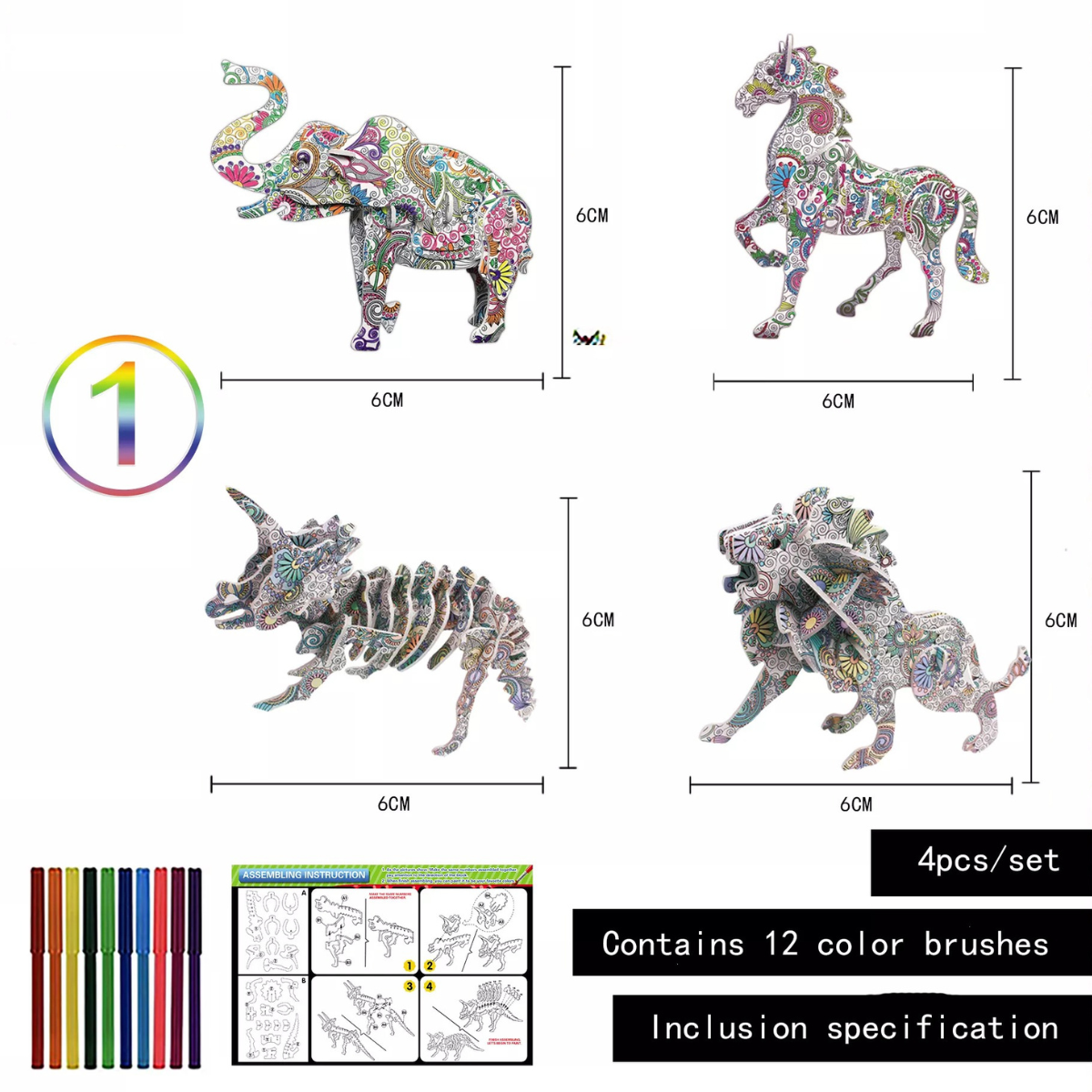 Color Puzzle ™ - Konstruktion og farve dine egne kunstværker (2+1 gratis)