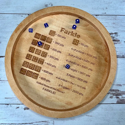 Dicemaster - Houten Farkle Dobbelbak avec table de points pour le plaisir de la famille