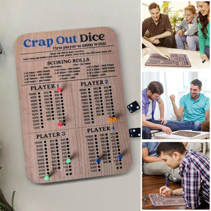 DiceKing - Houten Crap Out Scorebord voor Tactisch Speelplezier