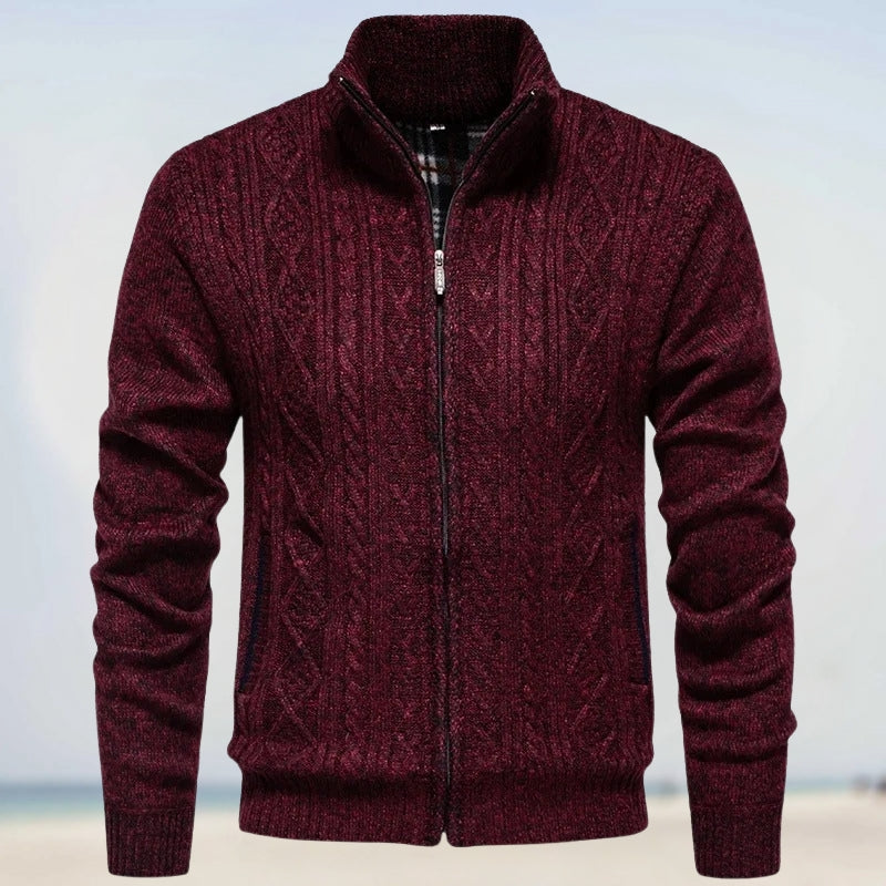 Zoltán – Varmer Cashmere Striktrøje med Lynlås