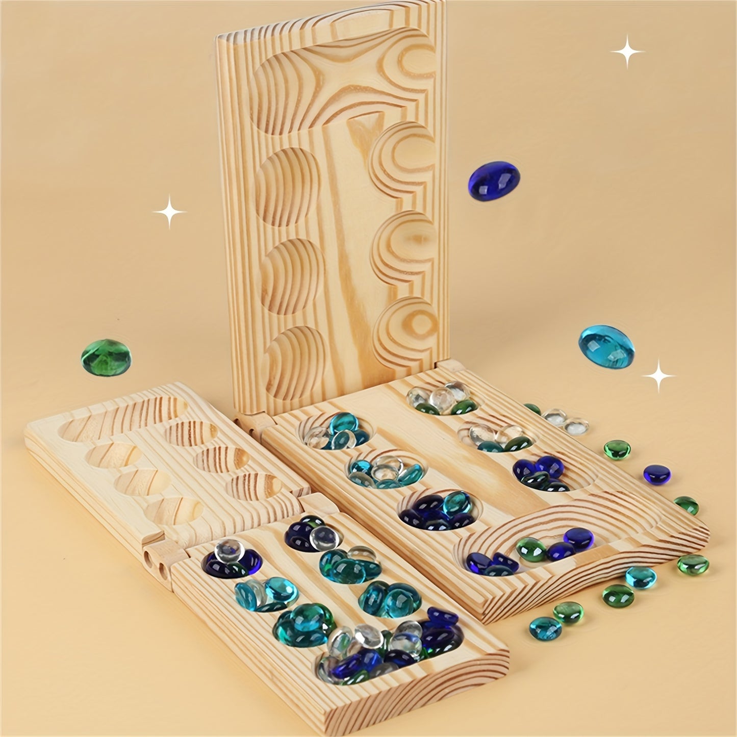 SpeelGem - Mancala Bordspel Set met Opvouwbaar Houten Bord