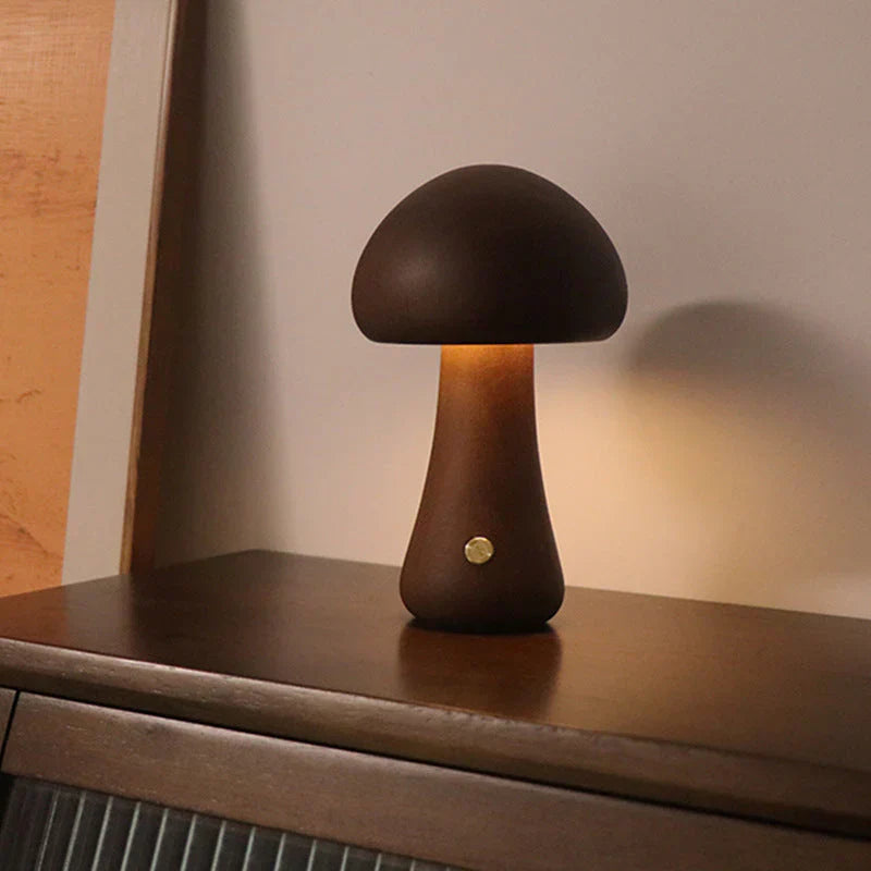 Houten Paddenstoel LED Nachtlampje - GlowShroom