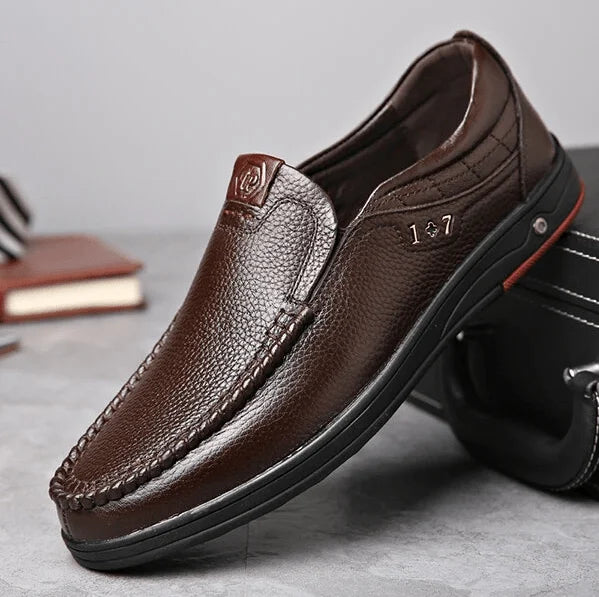 Men's Genuine Leather Slip-On Shoes