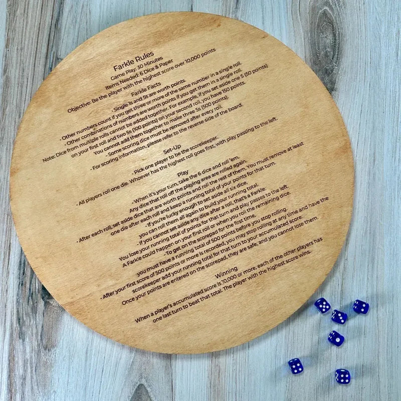 Dicemaster - Houten Farkle Dobbelbak avec table de points pour le plaisir de la famille