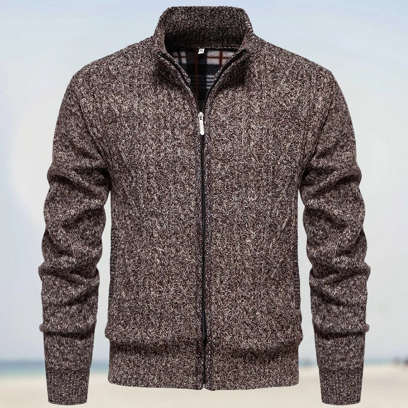 Zoltán – Varmer Cashmere Striktrøje med Lynlås