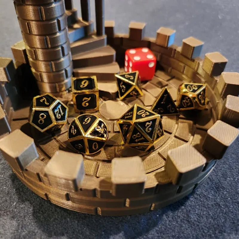 Dicemasters - 3D -gedruckter Würfel -Turm mit Wendeltreppe