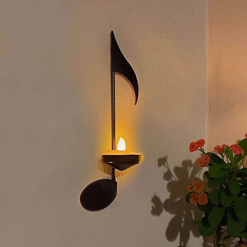 Sort Musiknote Væglampe