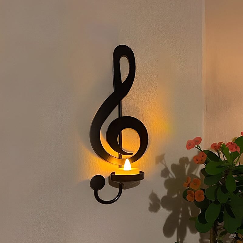 Sort Musiknote Væglampe