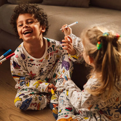 COLORMIJ ™ - Kreativer Kinderpyjama zum Malerei