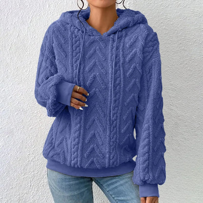 Fester Plüsch-Jacquard-Hoodie mit Dicke