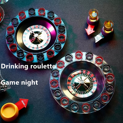 Boire Roulette - Jeu de boisson de la roulette de luxe avec 16 verres