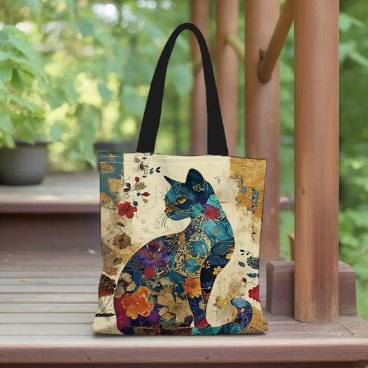 Feline - Tote Bag med stort kapacitet og kattemønster