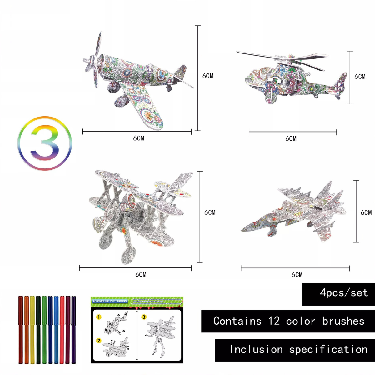 Color Puzzle ™ - Konstruktion og farve dine egne kunstværker (2+1 gratis)