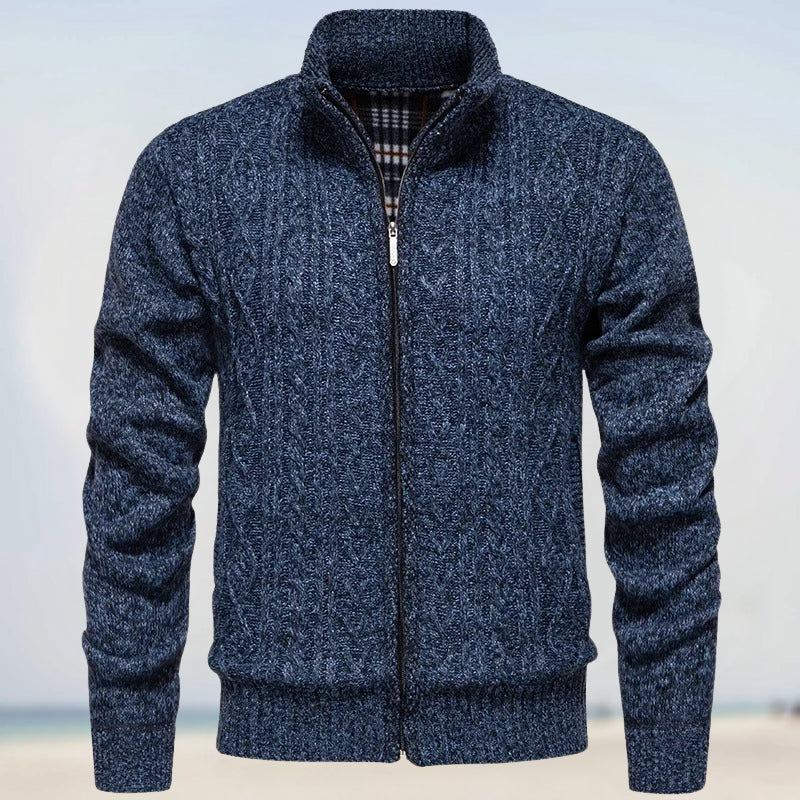 Zoltán – Varmer Cashmere Striktrøje med Lynlås
