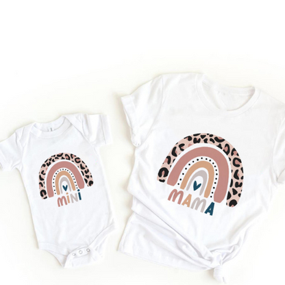Mini Fashion™ - Mor & Datter - Matchende T-shirt & Romper