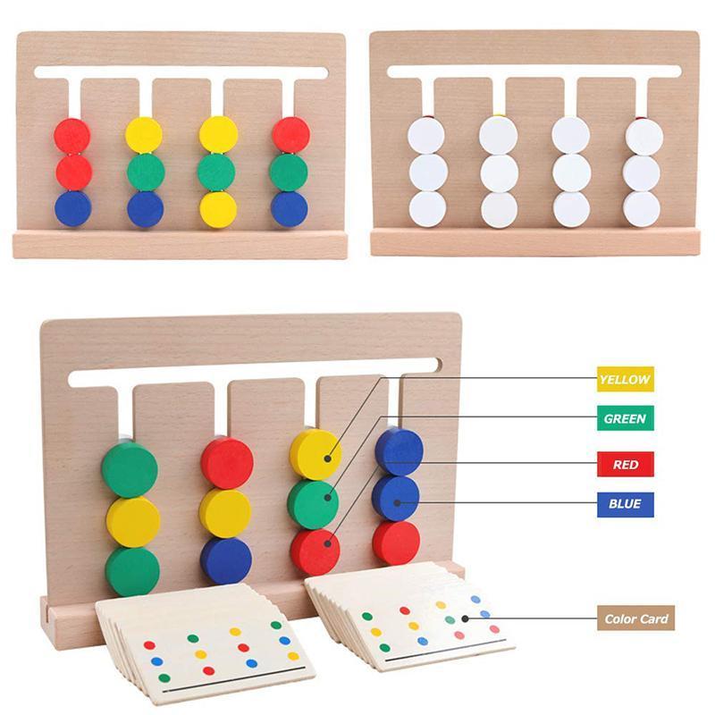 KinderLuxe - Educatief Houten Vierkleuren Spel Montessori Stijl