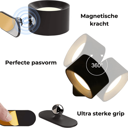 Luma360 | Draadloze Oplaadbare 360° Muurlamp