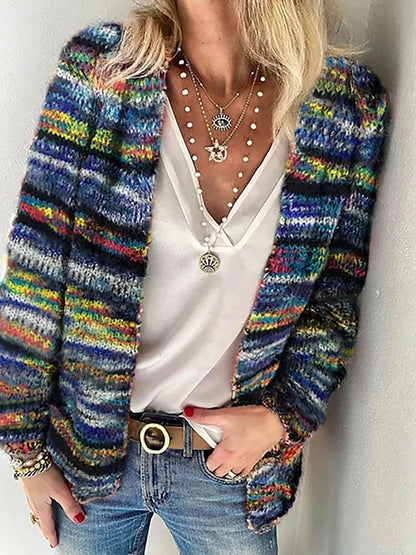 Lässiger Farbblock-Cardigan
