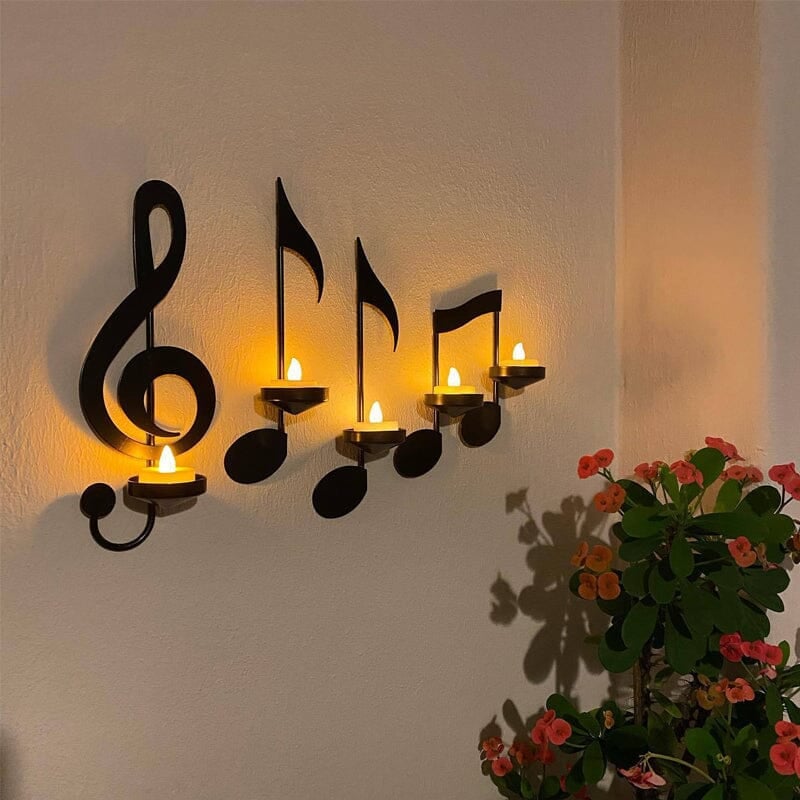 Sort Musiknote Væglampe