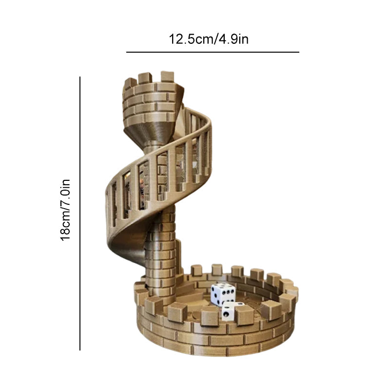 Dicemasters - 3D -gedruckter Würfel -Turm mit Wendeltreppe