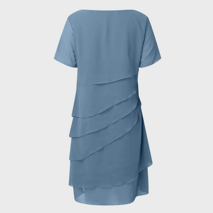 Wenke – Geplooide Chiffon Jurk